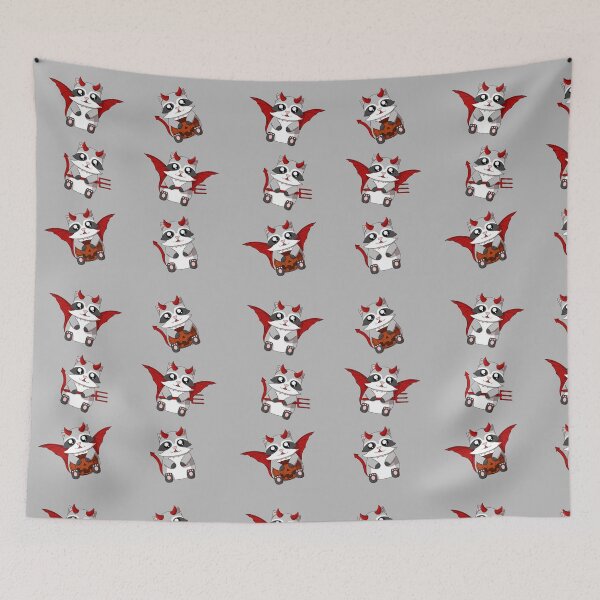 Item preview, cute devil raccoon designed and sold by GREENZ0NE.