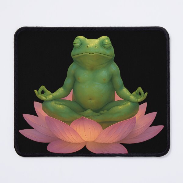 Item preview, Zen frog on lotus flower designed and sold by Yuliik.