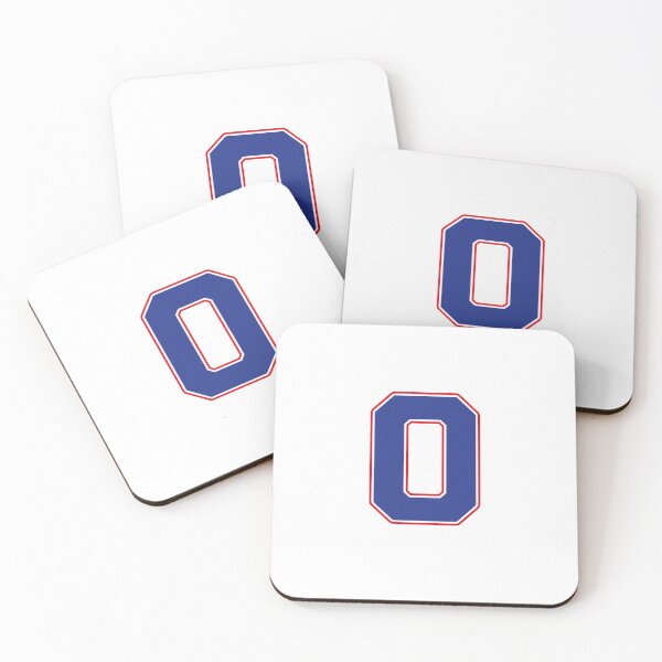 Item preview, Jersey Number 0 / Player Shirt Number Zero (Blue with Red Outline) designed and sold by STUDIO-72.