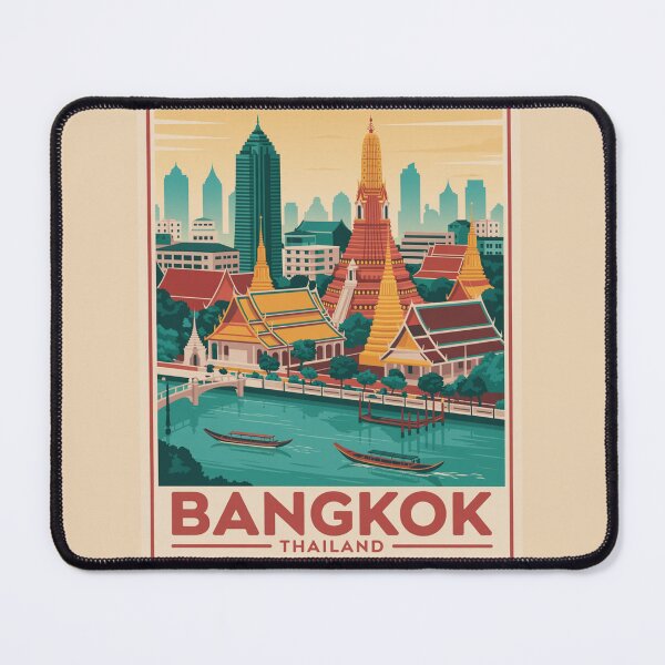 Item preview, Ilustración de Bangkok, Tailandia: Pulso urbano y esplendor cultural designed and sold by Gogetgiggles.