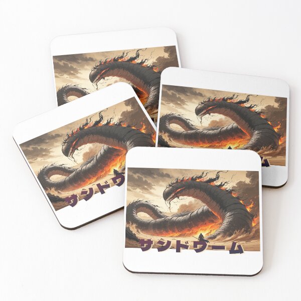 Item preview, Sandworm Inferno Japanese Ukiyo-e Fantasy Art T-Shirt designed and sold by Nuttajak.