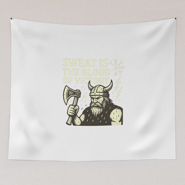 Item preview, Sweat Is The Blood Of Victory — Viking Warrior Motivation designed and sold by NorseDrip.