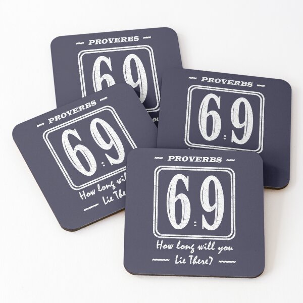 Item preview, Proverbs 6 9 Laziness verse | How long will you lie there? | Christian Bible Verse Typographic Sports number 69 | White designed and sold by ZechJohnRB.
