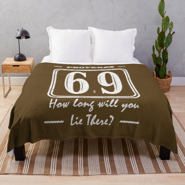 Item preview, Proverbs 6 9 Laziness verse | How long will you lie there? | Christian Bible Verse Typographic Sports number 69 | White designed and sold by ZechJohnRB.