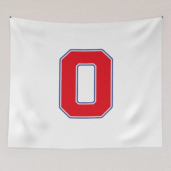 Item preview, Jersey Number 0 / Player Shirt Number Zero (Red with Blue Outline) designed and sold by STUDIO-72.