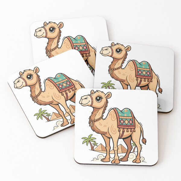 Item preview, Cute Cartoon Camel – Adorable Desert Animal Illustration with Pyramids designed and sold by Royalsticker.