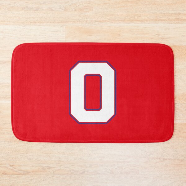 Item preview, Jersey Number 0 / Player Shirt Number Zero (White with Blue Outline) designed and sold by STUDIO-72.