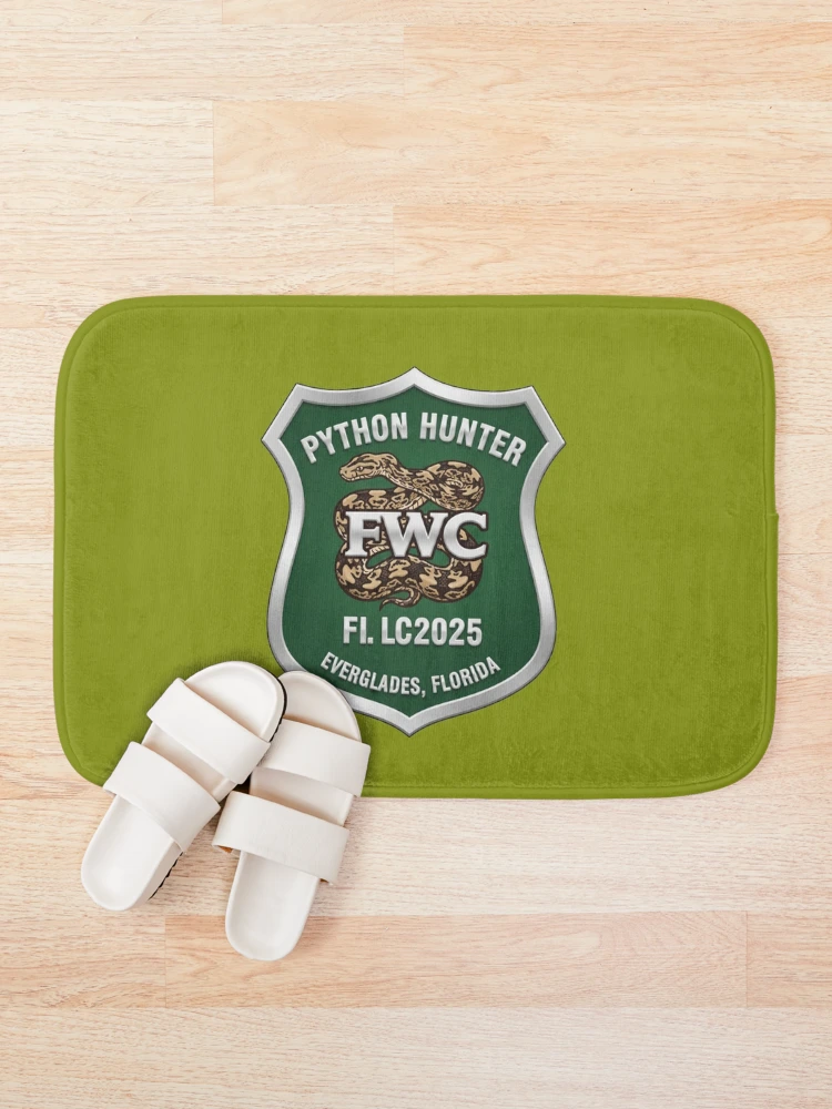 Thumbnail 1 of 6, Bath Mat, Python Hunter designed and sold by Pixel-Lair.
