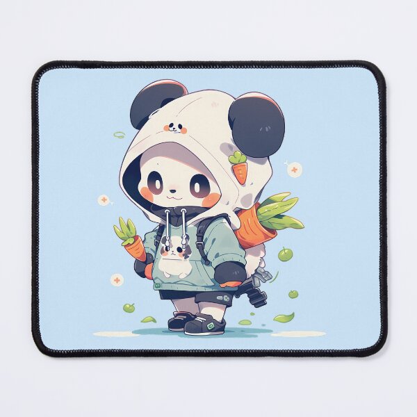 Item preview, Cute Little Panda with Carrots designed and sold by WoollenLlama.