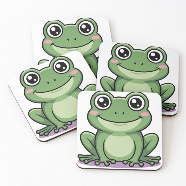 Item preview, Cute Smiling Frog Cartoon – Adorable Green Frog with Big Eyes designed and sold by Royalsticker.
