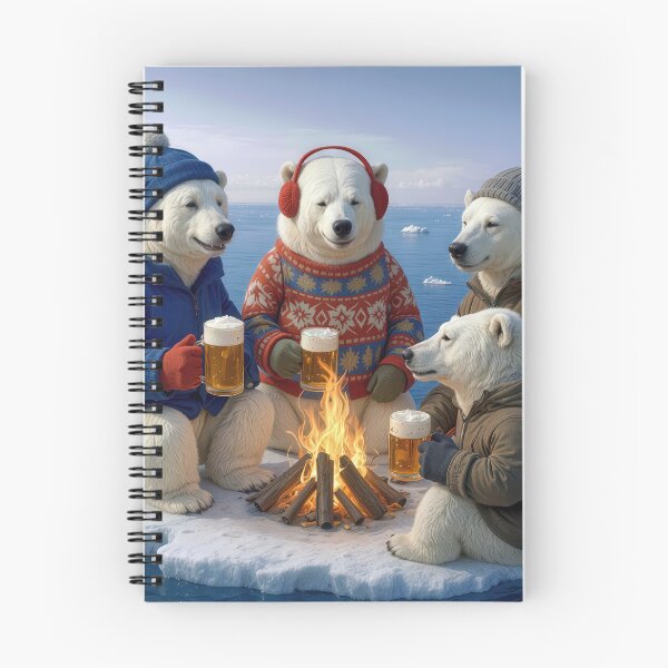 Item preview, Polar Bears Drinking Beer Around a Campfire designed and sold by Maria Dryfhout.