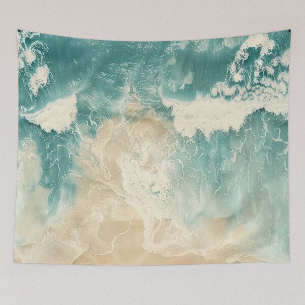 Item preview, Minimal Abstract Ocean Texture - Aerial Beach Wave Art designed and sold by SaadArtCo.