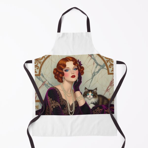 Item preview, The Scenery of Pretty Lady in 1920s Attire with Cute Kitten designed and sold by Pim-Crystal.