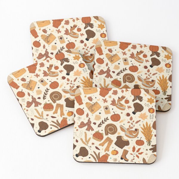 Item preview, "Cozy Countryside Autumn – Apples, Wheat & Pumpkin Pattern" designed and sold by NomadikStudio.