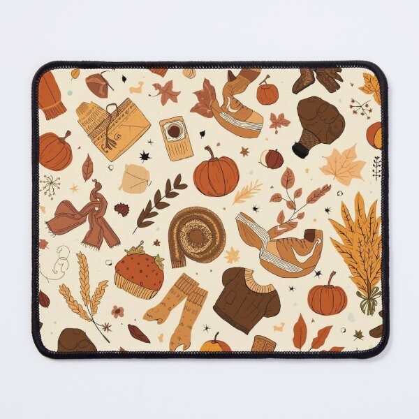 Item preview, "Cozy Countryside Autumn – Apples, Wheat & Pumpkin Pattern" designed and sold by NomadikStudio.