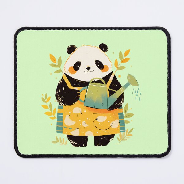 Item preview, Panda watering plants designed and sold by WoollenLlama.