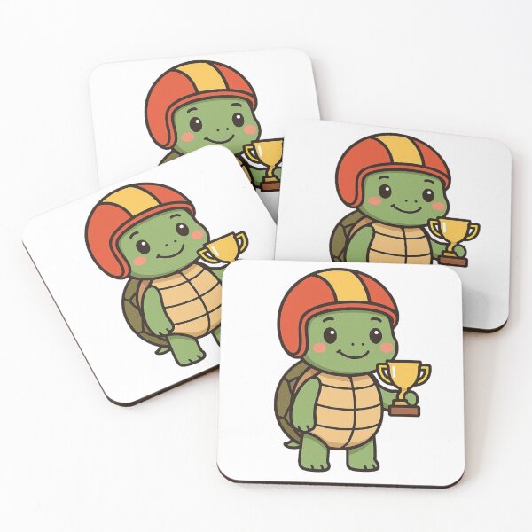 Item preview, Racing Turtle with Helmet and Trophy – Funny Animal Character designed and sold by Confuzz1ed.