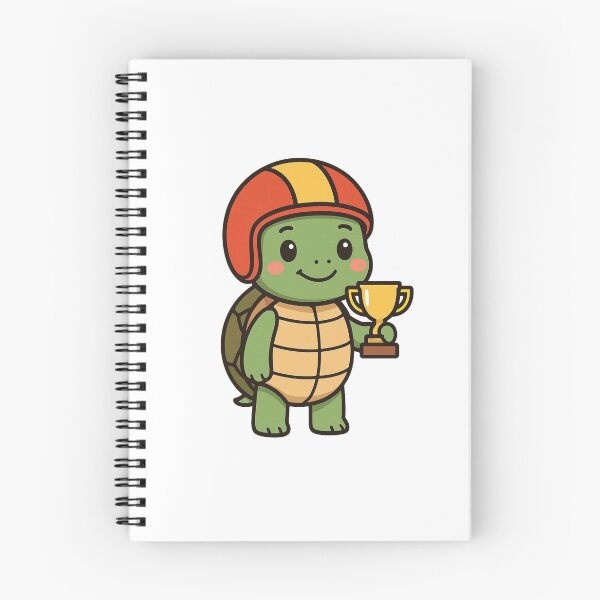 Item preview, Racing Turtle with Helmet and Trophy – Funny Animal Character designed and sold by Confuzz1ed.