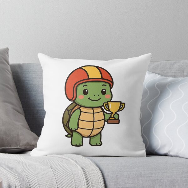 Item preview, Racing Turtle with Helmet and Trophy – Funny Animal Character designed and sold by Confuzz1ed.