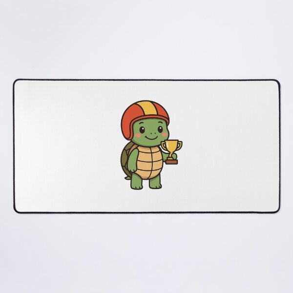 Item preview, Racing Turtle with Helmet and Trophy – Funny Animal Character designed and sold by Confuzz1ed.