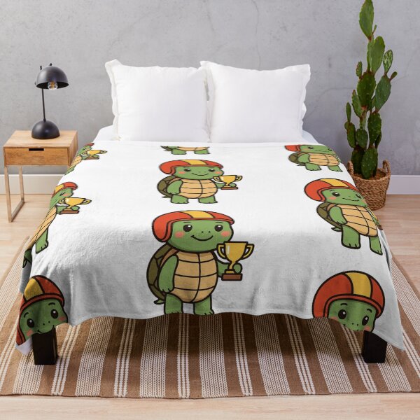 Item preview, Racing Turtle with Helmet and Trophy – Funny Animal Character designed and sold by Confuzz1ed.