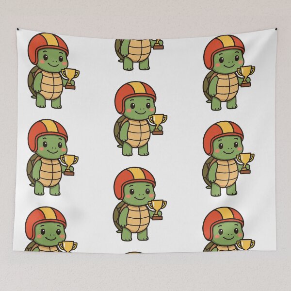 Item preview, Racing Turtle with Helmet and Trophy – Funny Animal Character designed and sold by Confuzz1ed.