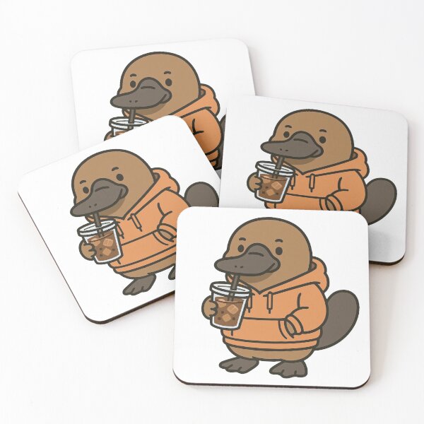 Item preview, Chill Platypus in Hoodie Drinking Coffee – Cool Animal Art designed and sold by Confuzz1ed.