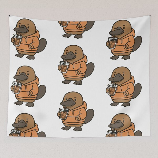 Item preview, Chill Platypus in Hoodie Drinking Coffee – Cool Animal Art designed and sold by Confuzz1ed.
