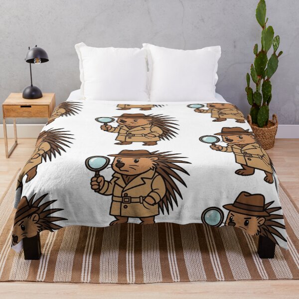 Item preview, Detective Porcupine with Trench Coat and Fedora – Funny Animal Character designed and sold by Confuzz1ed.