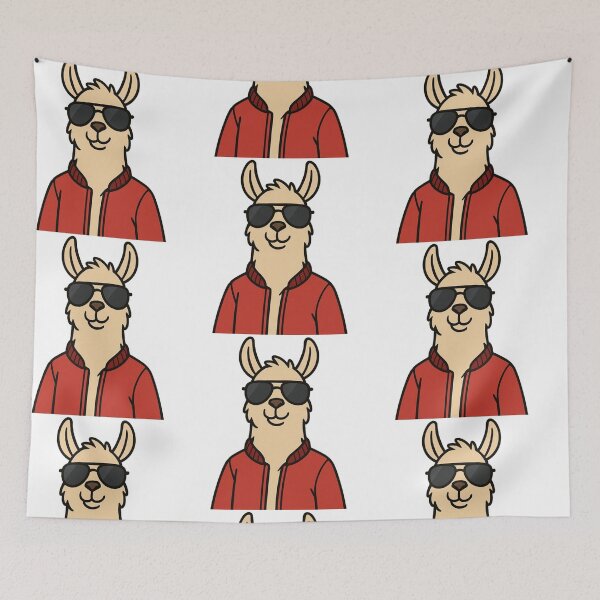 Item preview, Cool Llama in Aviators and Bomber Jacket – Funny Animal Design designed and sold by Confuzz1ed.