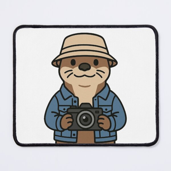 Item preview, Otter Photographer in Denim Jacket – Cute Animal Character designed and sold by Confuzz1ed.