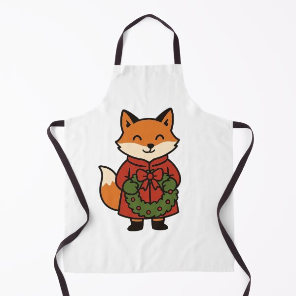Item preview, Fox in Red Coat Holding Christmas Wreath – Festive Winter Character designed and sold by Confuzz1ed.