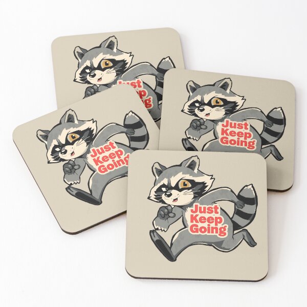 Item preview, JUST KEEP GOING RACCOON designed and sold by BKDIGITALSHOP.