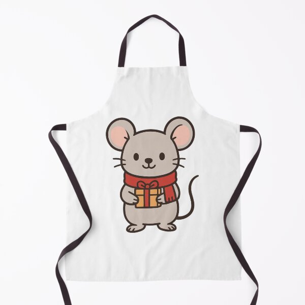Item preview, Tiny Mouse with Red Scarf and Christmas Gift – Cute Festive Character designed and sold by Confuzz1ed.