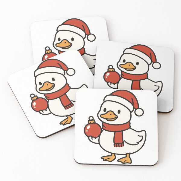 Item preview, Festive Duck in Santa Hat Holding Ornament – Cute Christmas Character designed and sold by Confuzz1ed.