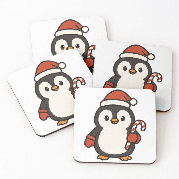 Item preview, Cheerful Penguin with Santa Hat and Candy Cane – Cute Christmas Animal designed and sold by Confuzz1ed.