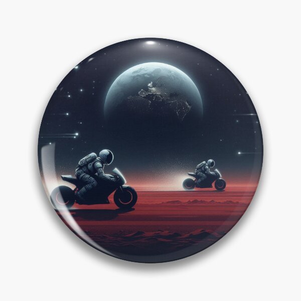 Item preview, motorcycle astronauts on a planet in space designed and sold by Dogandesighn.