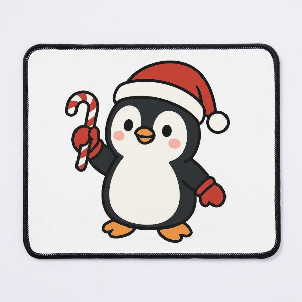 Item preview, Cute Penguin with Santa Hat and Candy Cane designed and sold by Confuzz1ed.