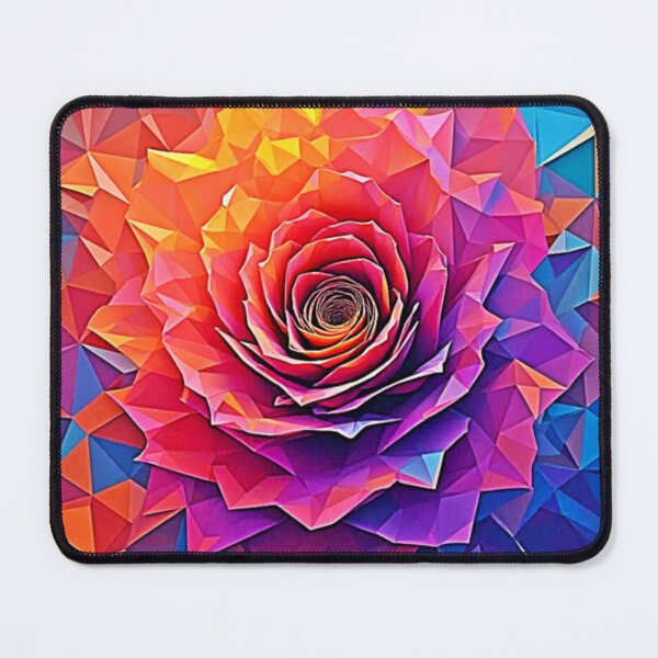 Item preview, Low Poly Rose Bloom Abstract Art designed and sold by Health And Fitness Posts e-Store.