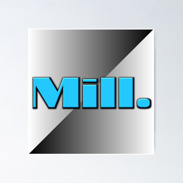 Item preview, Mill. Futuristic Logo Sticker - Minimalist Blue Gray Tech Decal designed and sold by Faali950.