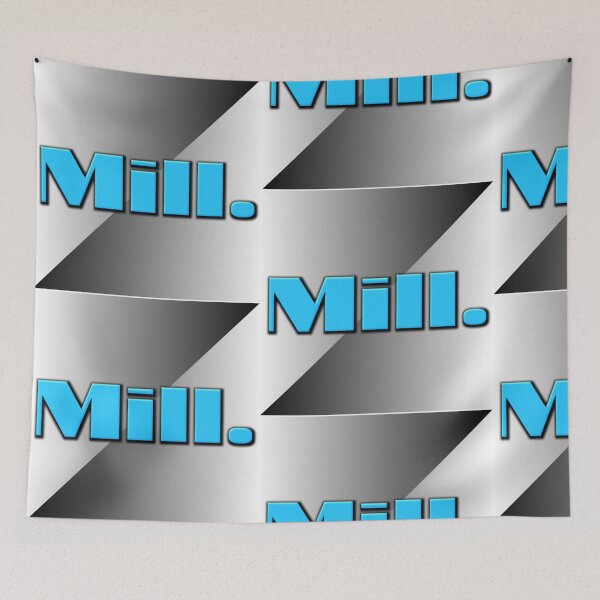 Item preview, Mill. Futuristic Logo Sticker - Minimalist Blue Gray Tech Decal designed and sold by Faali950.