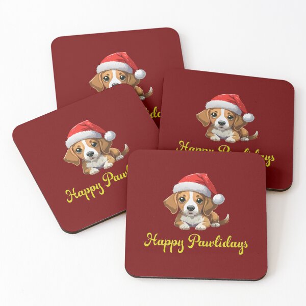 Item preview, Happy Pawlidays Christmas Puppy Dog - Cute Santa Hat Beagle Pup Holiday Design designed and sold by DeeLulu.