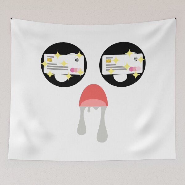 Item preview, Cute kawaii shiny credit card eyes face designed and sold by BlushyPrint.