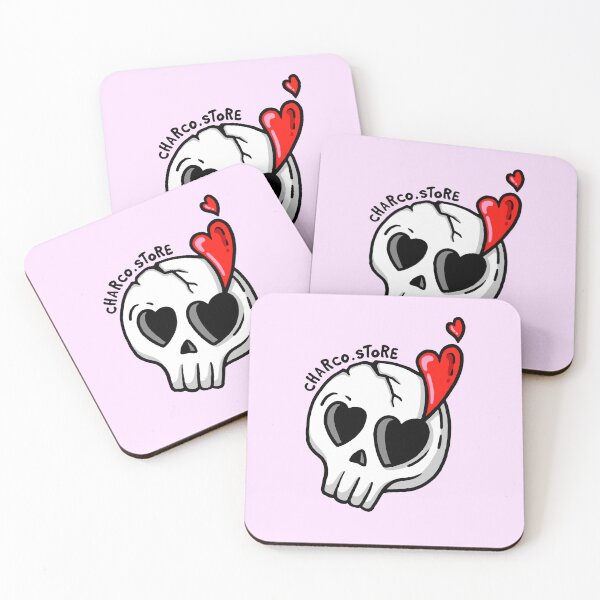 Item preview, Calavera de Halloween con ojos de corazón y corazón de amor | Escalofriante y adorable designed and sold by Charco.Store – Bold Expressive Graphics & Alt Streetwear Art.