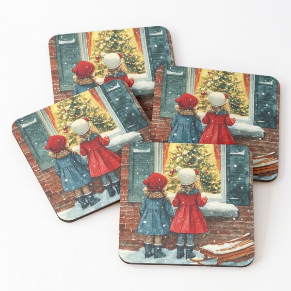 Item preview, Girls looking at decorated pine tree designed and sold by Dali RB.