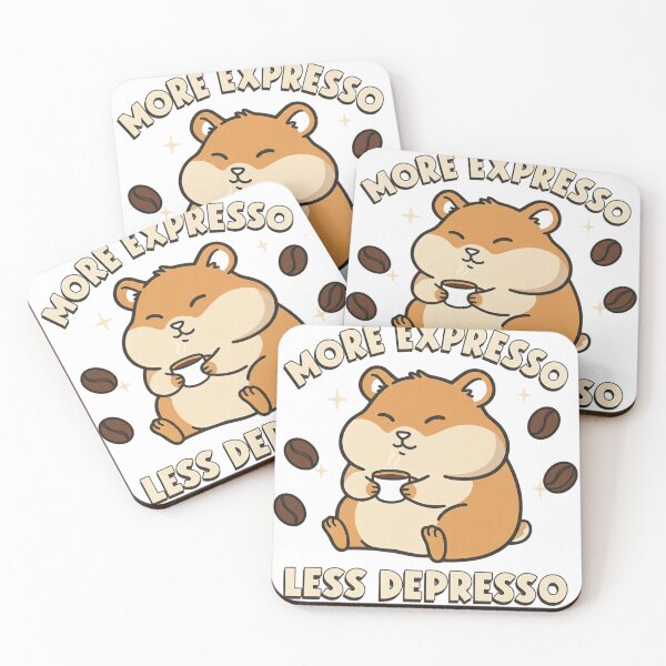 Item preview, More Expresso Less Depresso Cute Hamster Coffee designed and sold by TO-VO.