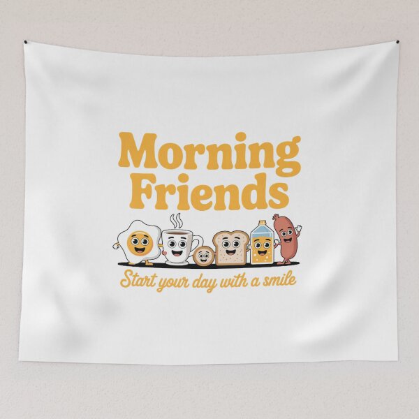 Item preview, Cheerful Breakfast Friends Cartoon for Morning Motivation designed and sold by chattsuede.