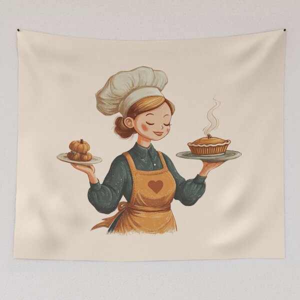 Item preview, Cook with pumpkin pie – Autumn Thanksgiving design designed and sold by Meiersbeste.