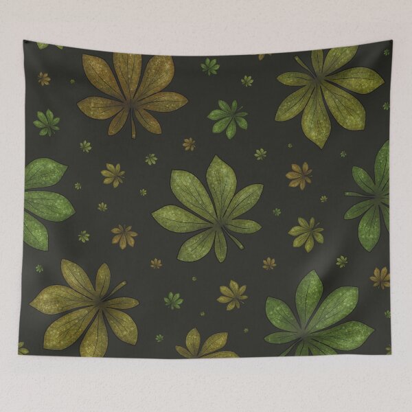 Item preview, Pattern of colorful autumn leaves on a dark background designed and sold by Cherevan.