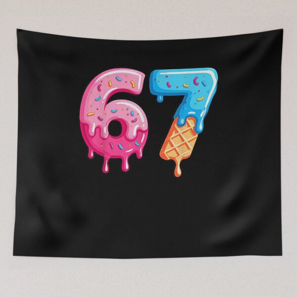Item preview, Six Seven Ice Cream Drip Cool Meme 67 Funny Number designed and sold by ArtFunDib.